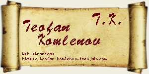 Teofan Komlenov vizit kartica